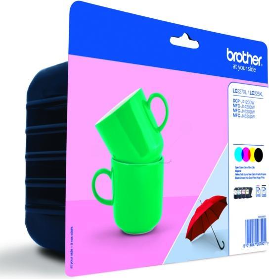 Actual product image Brother LC-227XLVALBP Ink cartridge MultiPack BkCMY 1,200 pages ISO/IEC 24711 PU=4 (M, C, Y, FC)