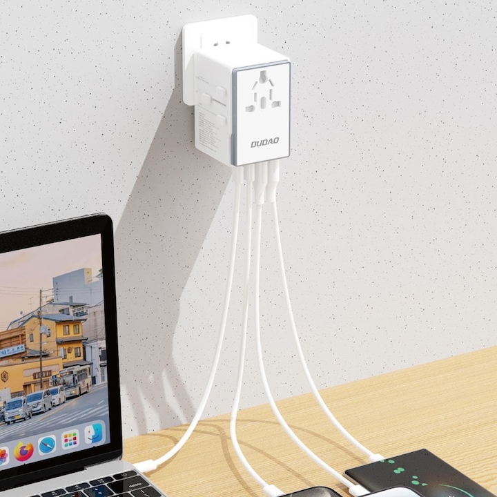 Produktbild Dudao A65Pro Universal Travel Adapter White