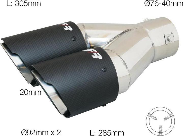 Produktbild Simoni Racing Endrohrblende 2x92mm rund