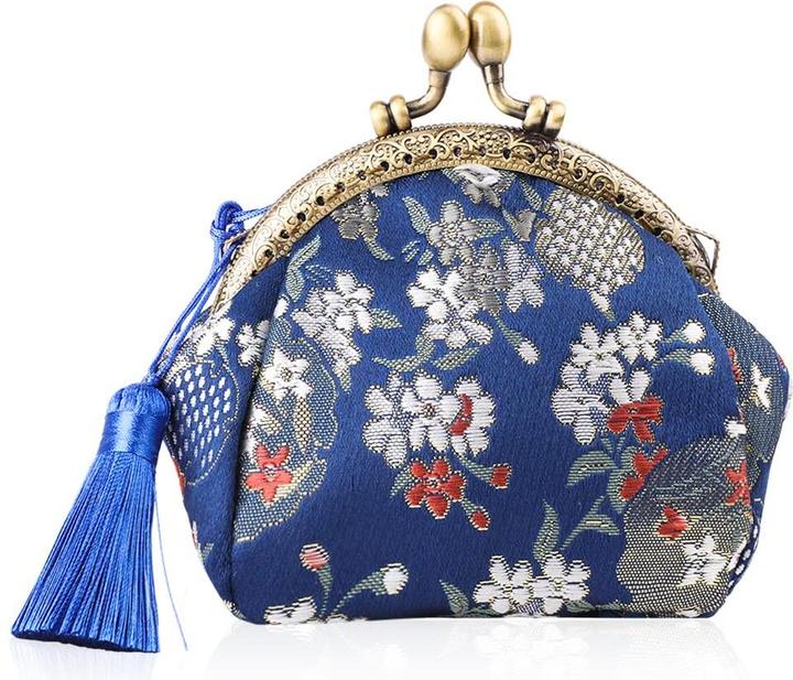 Only-Bags.Store Floral Coin Purse Wallet mit Clipverschluss Klickverschluss