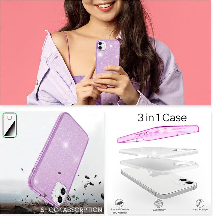 Produktbild Nalia Glitzer Handyhülle (Apple iPhone 12 mini)
