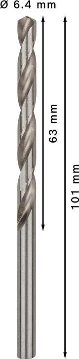 Produktbild Bosch Professional Zubehör PRO Metal HSS-G Spiralbohrer, 6,4 x 63 x 101 mm (6.4 mm)