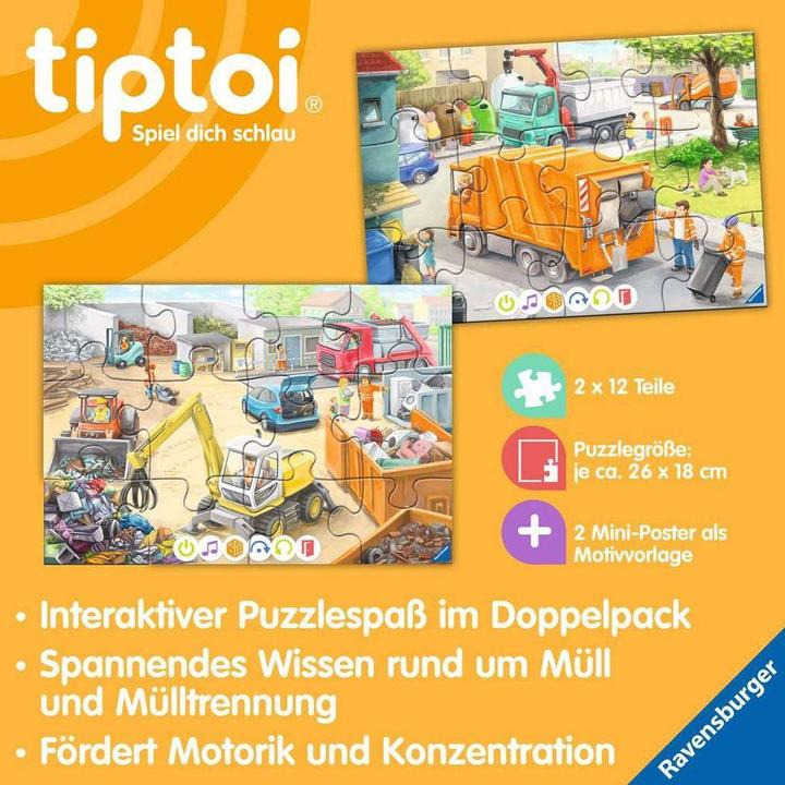 Produktbild tiptoi Puzzle für kleine Entdecker: Müllabfuhr (12 Teile)