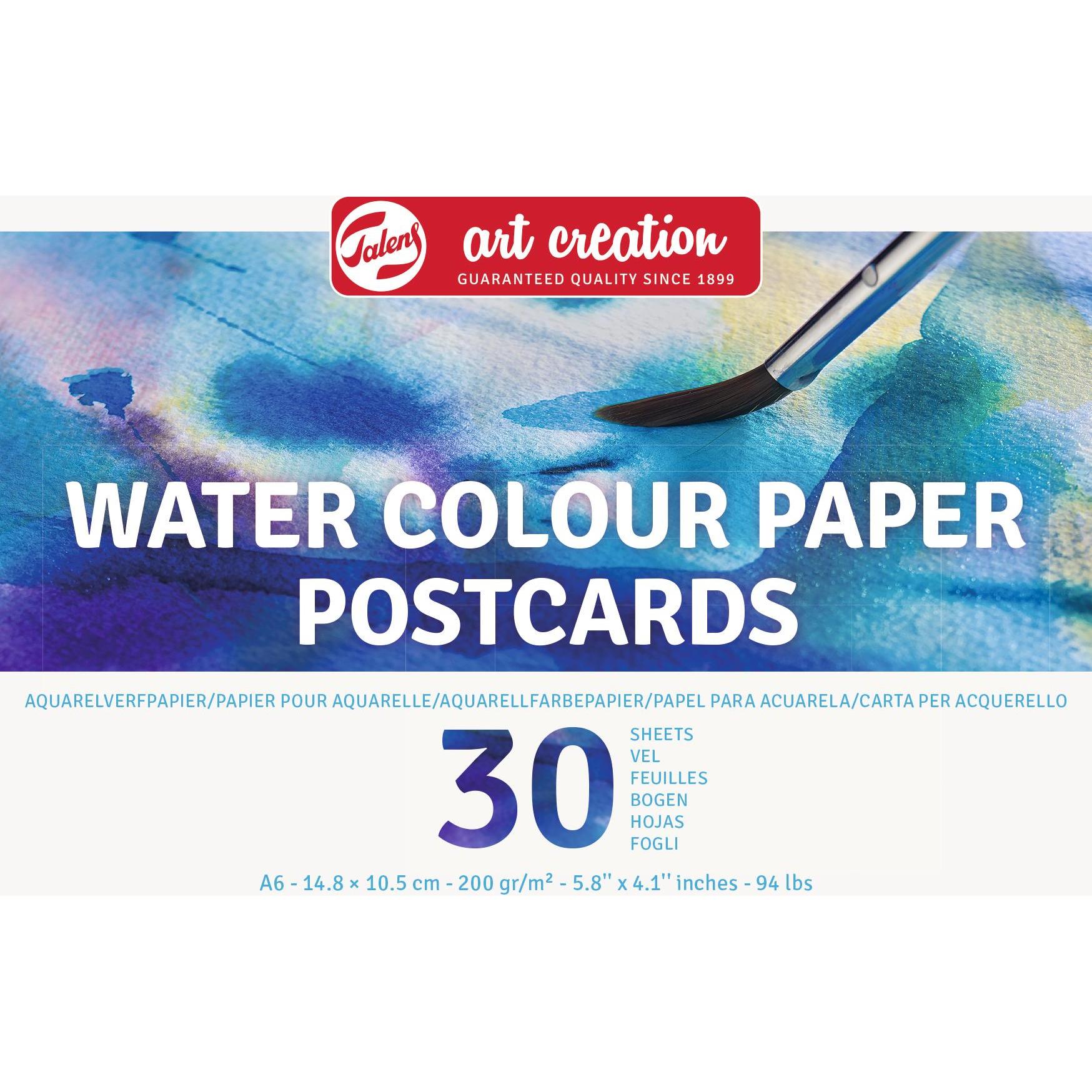 Talens, Quaderni + Bloc notes, Aquarellpapier Postcards (A6, Nessuna)