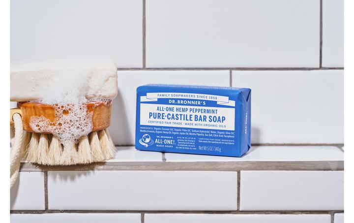 Actual product image Dr. Bronner's Peppermint Pure-Castile (Hard soap, 140 g)