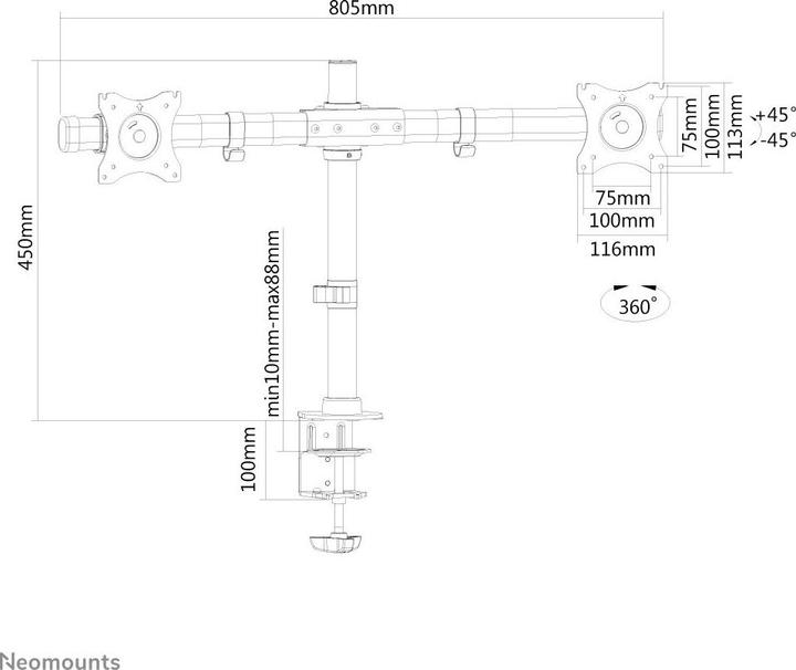 Image du produit Neomounts FPMA-DCB100D (Tables, 27", 10 kg)