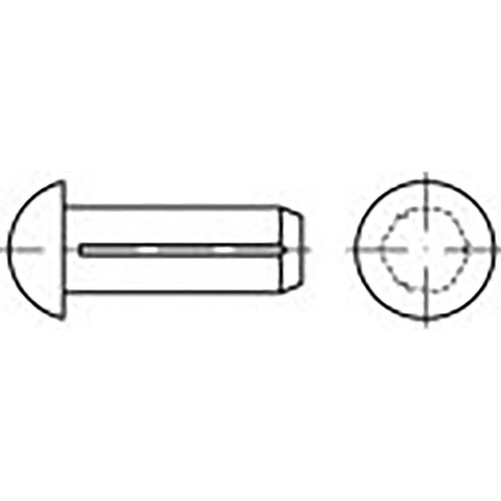 Toolcraft, Chiodi, TO-6865884 Halbrundkerbnagel Stahl 5000 St. (5000 pz., 6 mm)