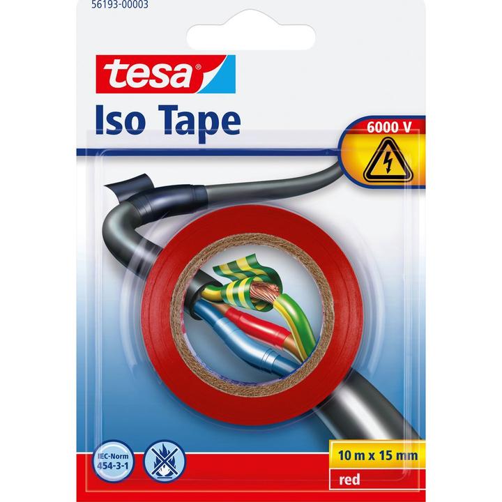 Produktbild tesa Elektro Isolierband, hitzebeständiges Klebeband zum Isolieren, Reparieren & Bündeln (15 mm)