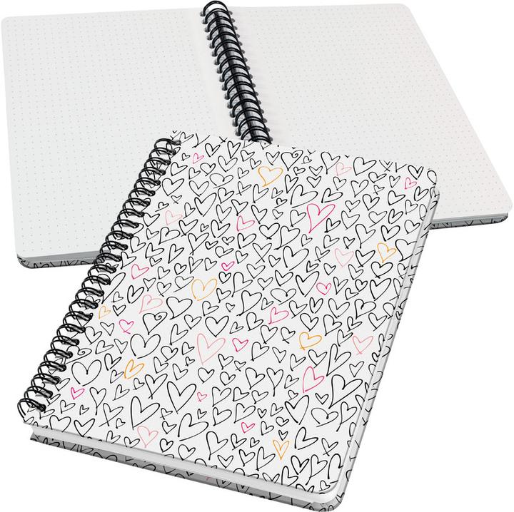 Image du produit Sigel Cahier à spirales A5 60BL Wild Hearts (A5, Pointillés, Couverture rigide)