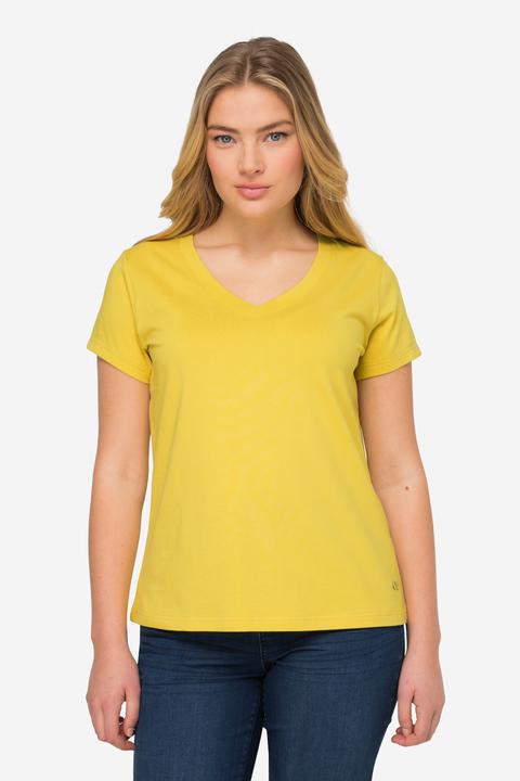 Produktbild Laurasøn T-Shirt, kleiner Knoten Print, V-Ausschnitt, Halbarm, OEKO-TEX MIG (L)