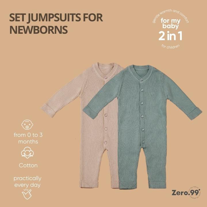 Image du produit Zero.99 Ensemble bébé 2 en 1, 2 grenouillères pour nouveau-né (50, 56, 62, 68)