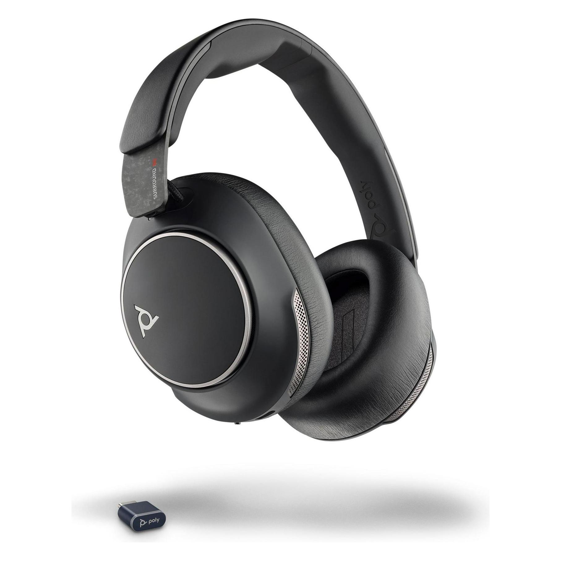 HP Poly Voyager Surround 80 (Kabelgebunden, Kabellos, USB-C, Microsoft Teams), Office Headset, Schwa