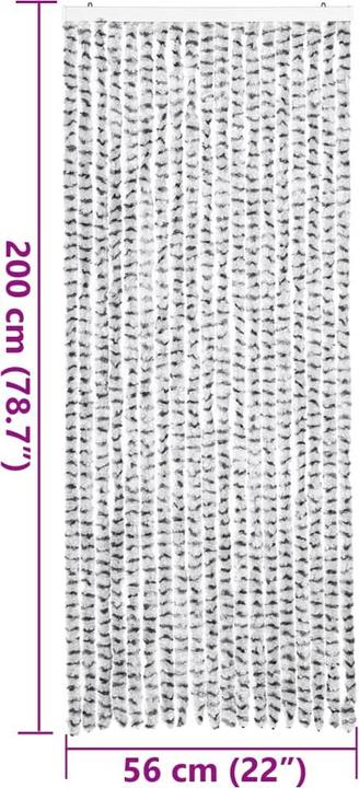 Immagine prodotto VidaXL Tenda per mosche Zanzariera Tenda per porta Tenda a filo Grigio chiaro Grigio scuro (56 x 200 cm)