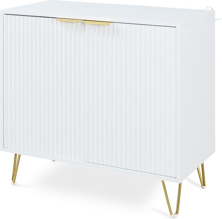 En.Casa Beistellschrank Trondi 75 x 80 x 40 cm Weiss (80 x 40 x 75 cm)