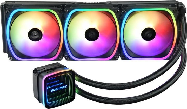 Actual product image Enermax AQUAFUSION ADV ARGB 360 AIO CPU water cooling Intel LGA1700 AM5 Ready 350W+ TDP 3x 120mm PW