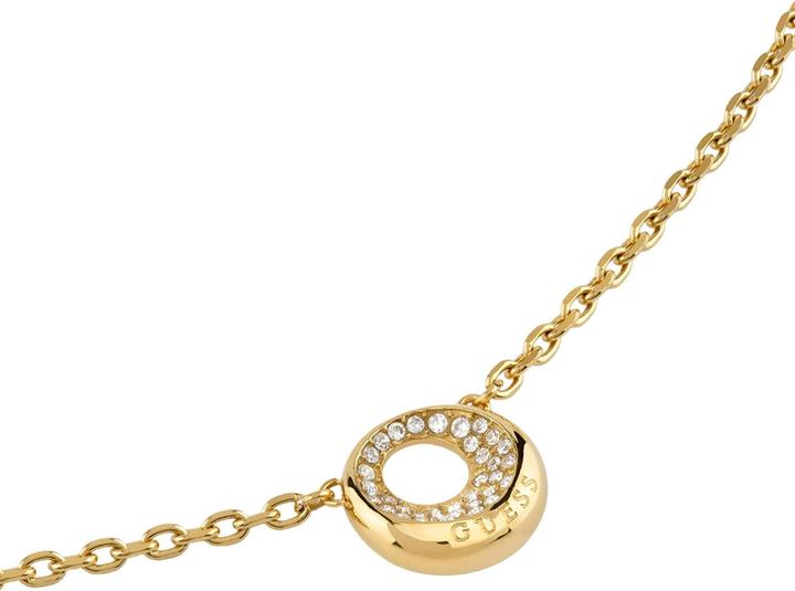 Actual product image Guess Moon Drops 16-18" Coin Pave Necklace (Glass, Stainless steel)