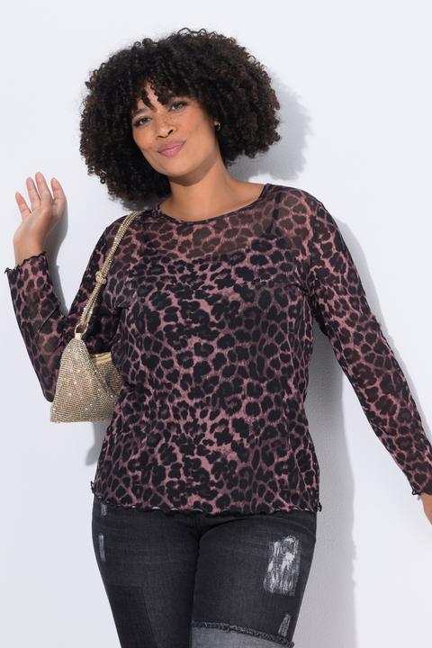 Immagine prodotto Angel of Style Maglia dal taglio aderente in mesh a onde con maniche lunghe (52)