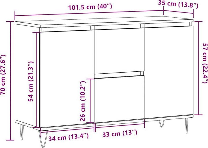 Image du produit vidaXL Sideboard (104 x 35 x 70 cm)