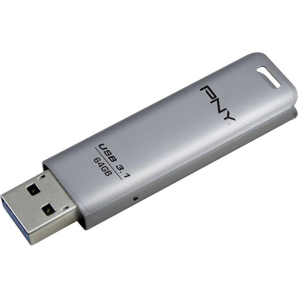 Thumbnail - PNY Elite Steel 3.1 (64 GB, USB-A, USB 3.1), USB Stick, Silber