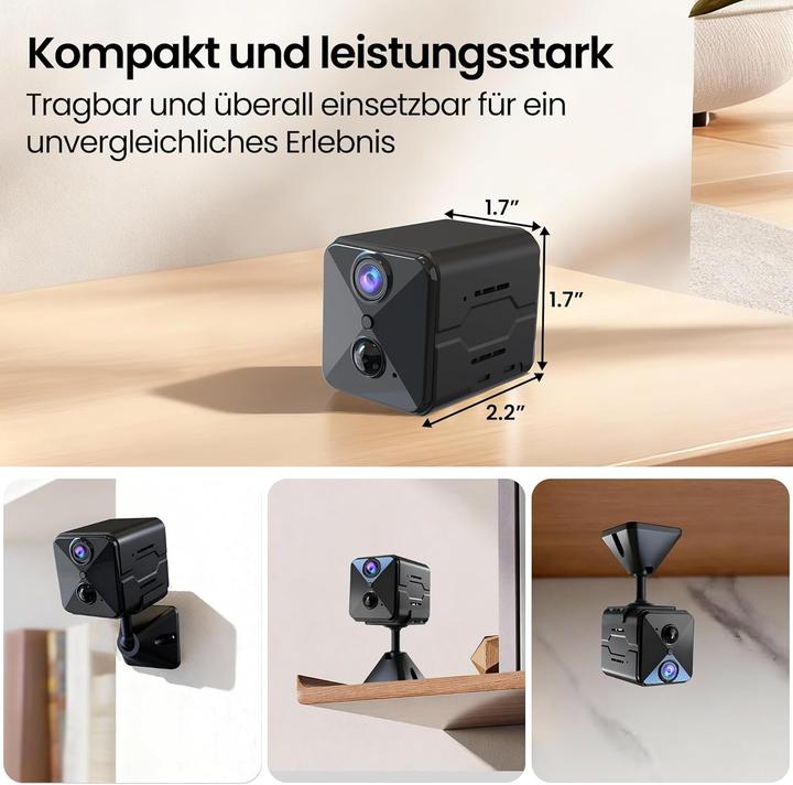 Produktbild Javiscam 4K Mini Überwachungskamera E7 mit Bewegungsmelder (3840 x 2160 Pixels)