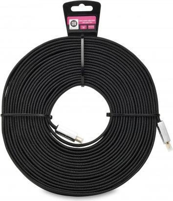Actual product image D2 Diffusion C ble HDMI noir ultra plat 10m Accroche cavalier (10 m, HDMI)