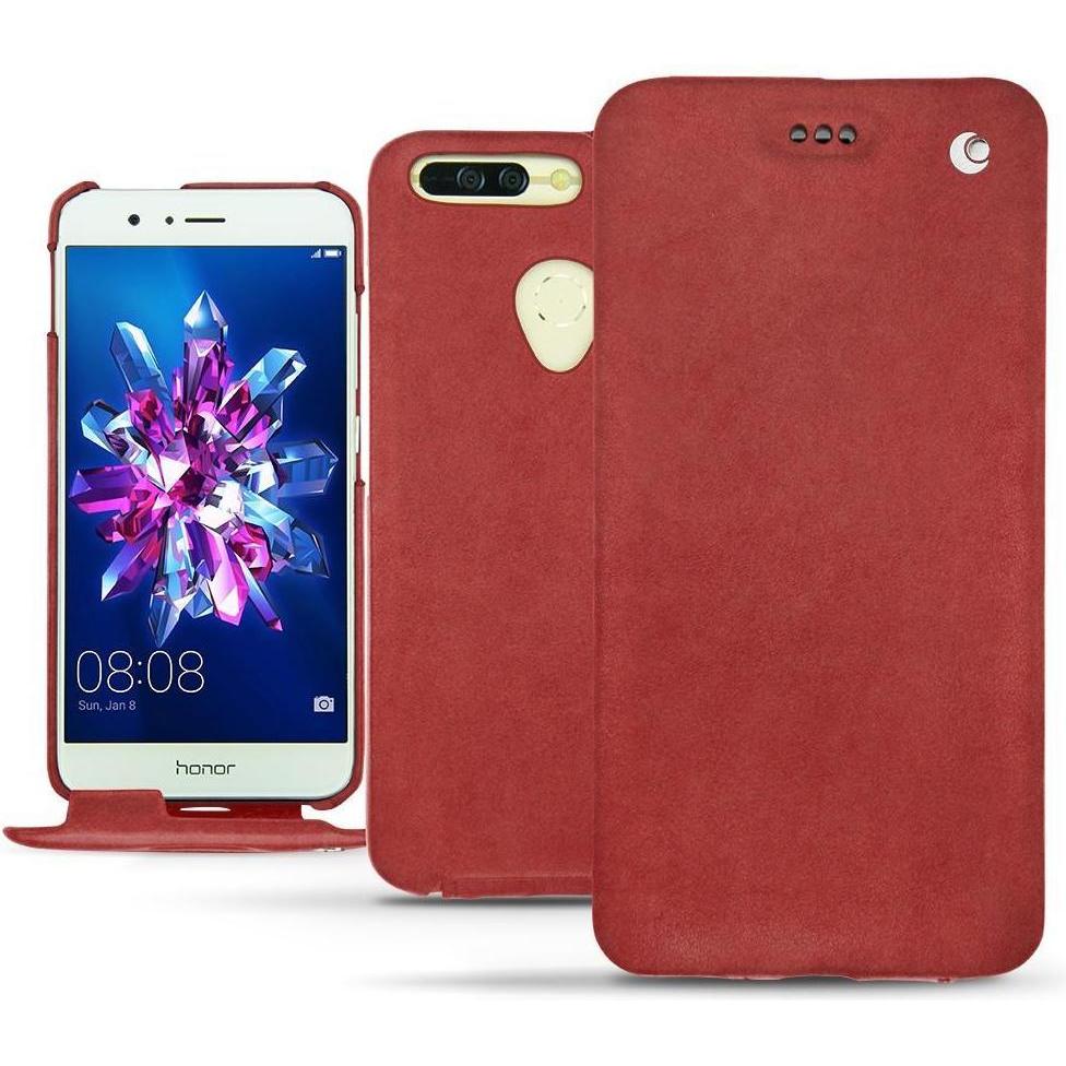 Noreve Lederschutzhülle vertikal (Honor 8 Pro), Smartphone Hülle, Rot