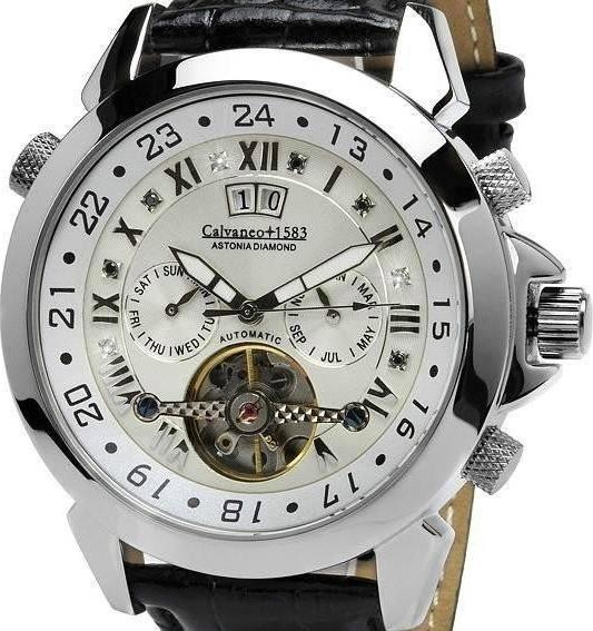 Produktbild Calvaneo 1583 Astonia Black Russian Diamond Automatic (Uhr mit Schmuckstein, 44 mm)