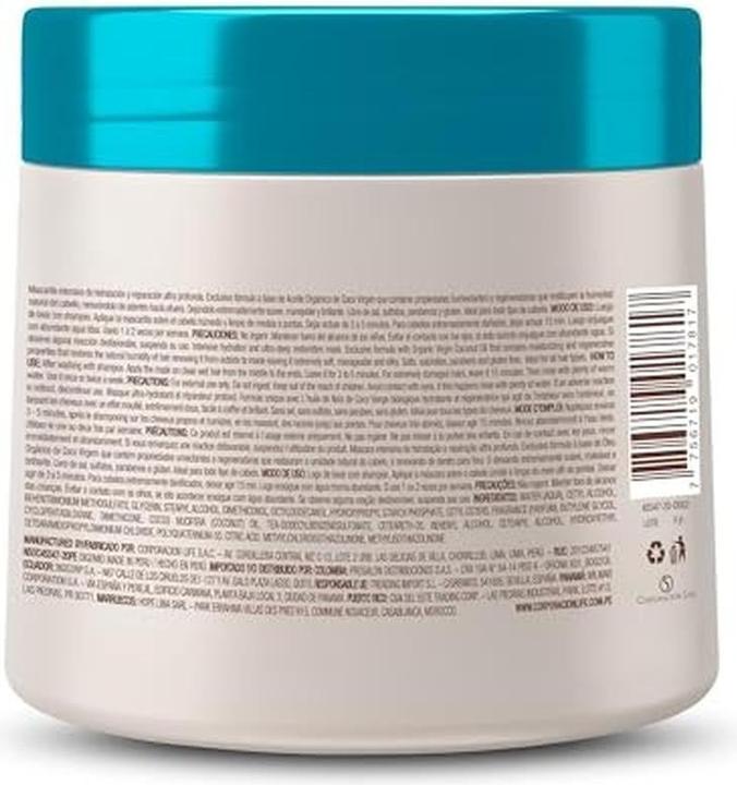 Immagine prodotto Be Natural Maschera riparatrice per capelli al cocco vergine 350ml (350 ml)