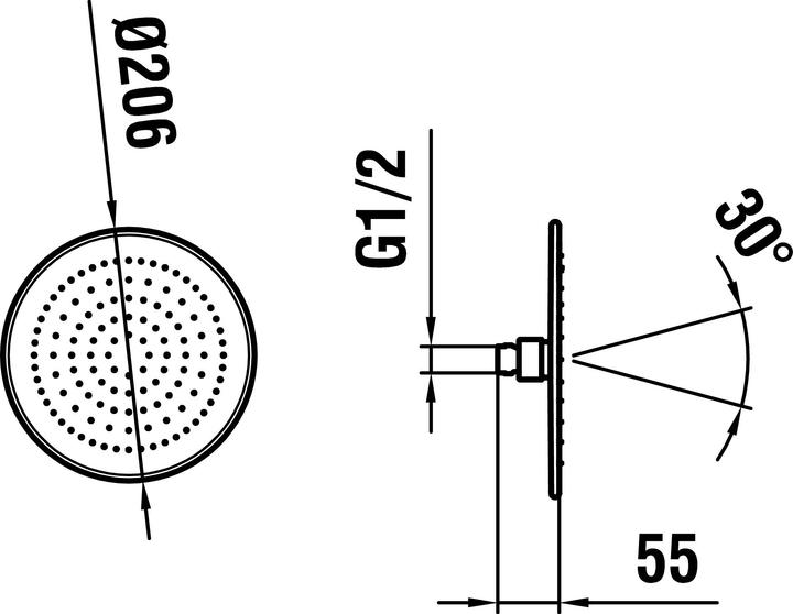 Produktbild Laufen HF504729100000 (1 Strahlarten, 8.50 l/min)