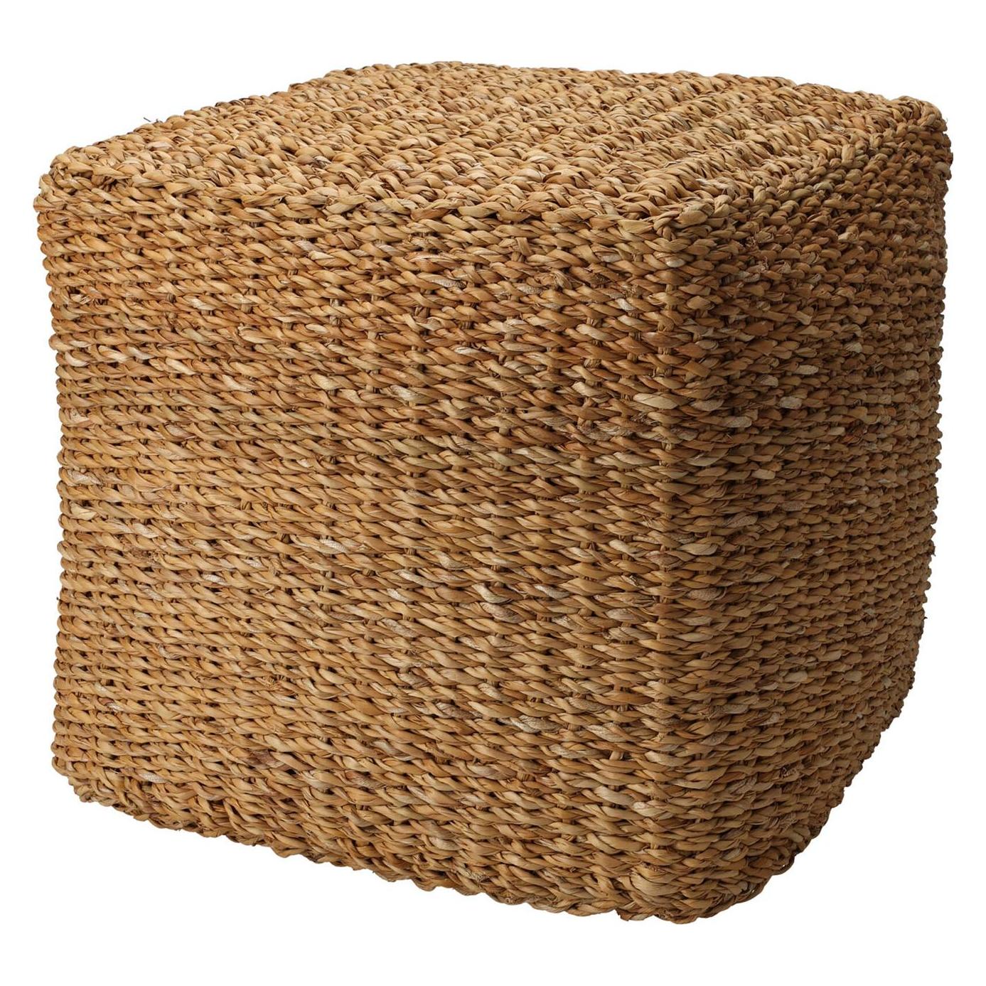 Home&Styling, Kruk, Pouf Vierkant Naturel 40x40x38 Cm