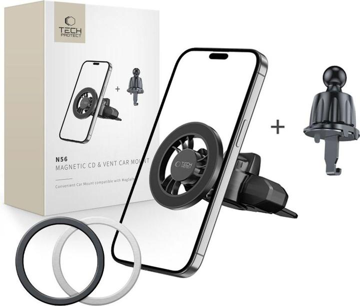 Productafbeelding Tech-Protect N56 Magnetic MafSafe Car Holder CD Slot Mount - Black