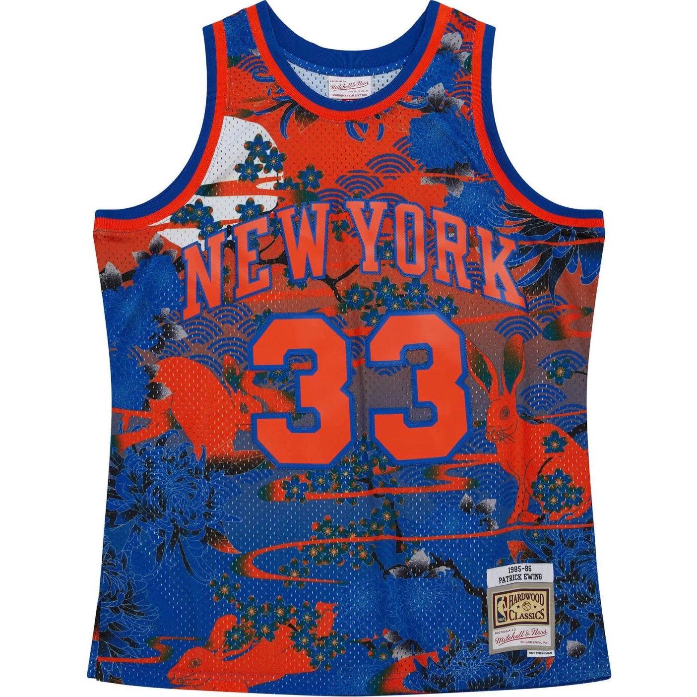 Mitchell & Ness, Herren, Sportshirt, Swingman Mesh Jersey New York Knicks ASIAN Ewing - L (L), Mehrfarbig, L