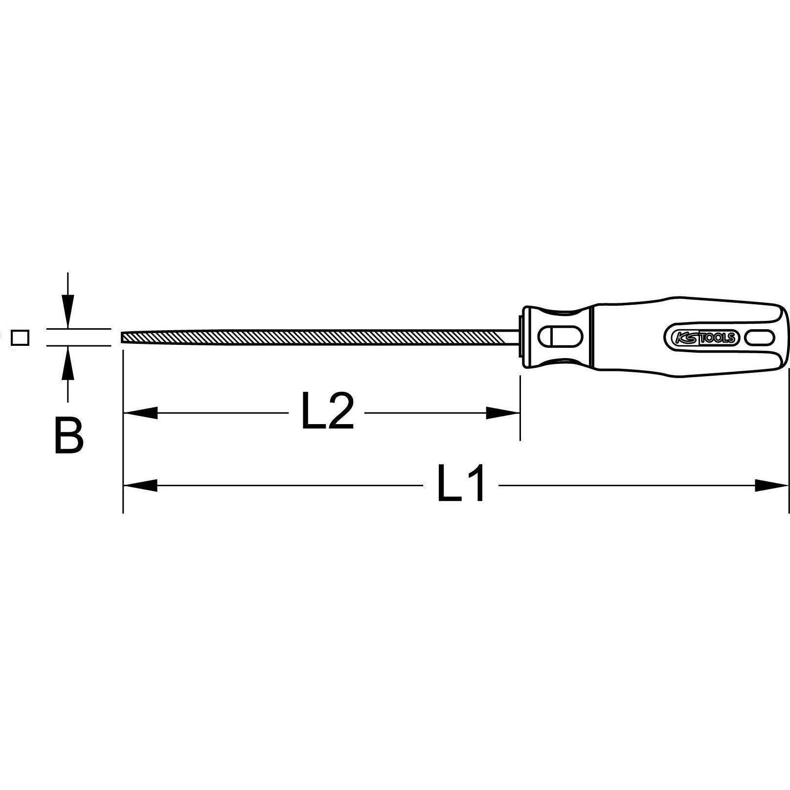 Thumbnail - KS Tools, Raspel + Feile, Vierkant-Feile (Hieb 1, 230 mm)