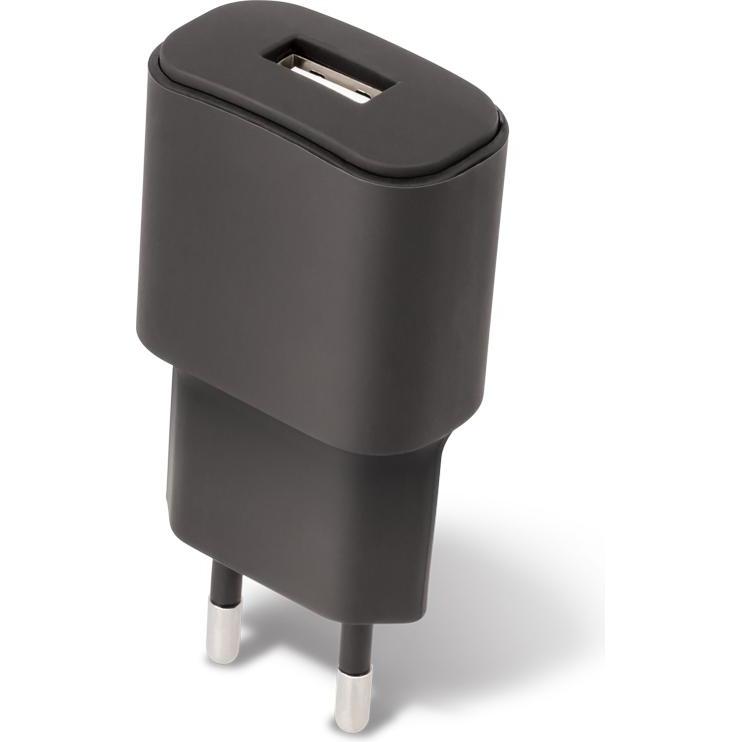 Forever TC-01 Ladegerät 1x USB 2A schwarz, USB Ladegerät, Schwarz