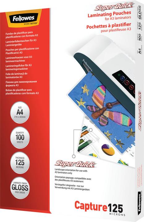 Produktbild Fellowes SuperQuick (A4, 100 Stück, 125 µm)