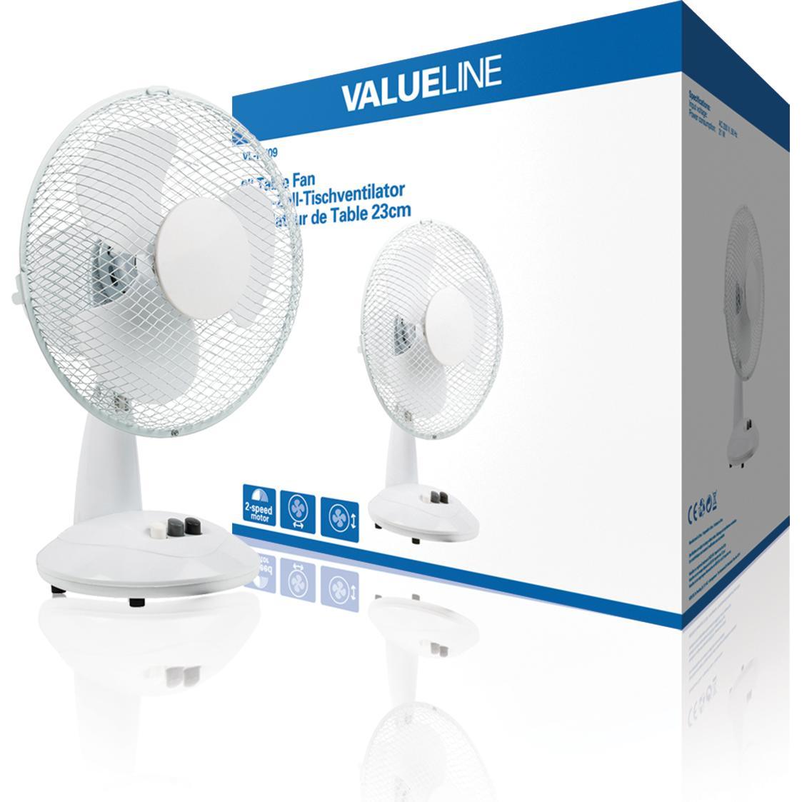 Thumbnail - Valueline VL-FN09 Tischventilator 23 cm, Ventilator, Weiss