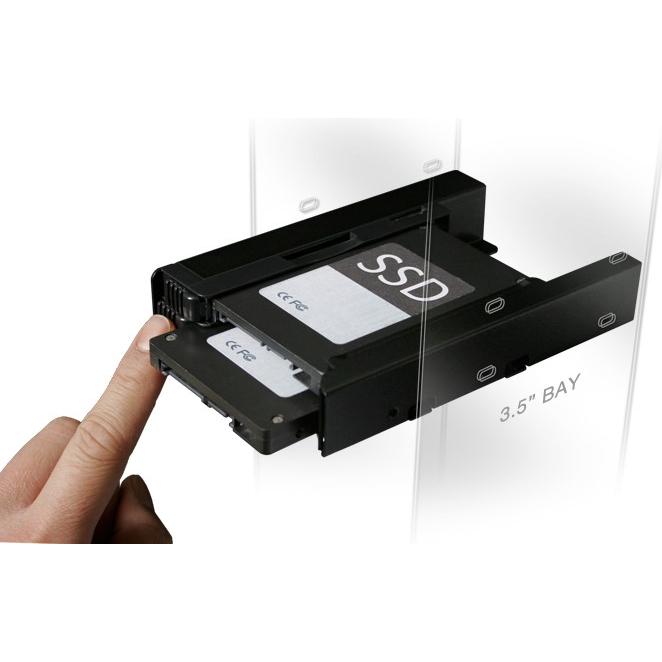 Adattatore ICY BOX IB-5251 Per HDD/SSD - Montaggio Senza Viti In Scomparto 5.25 Pollici, Anti-vibrazione
