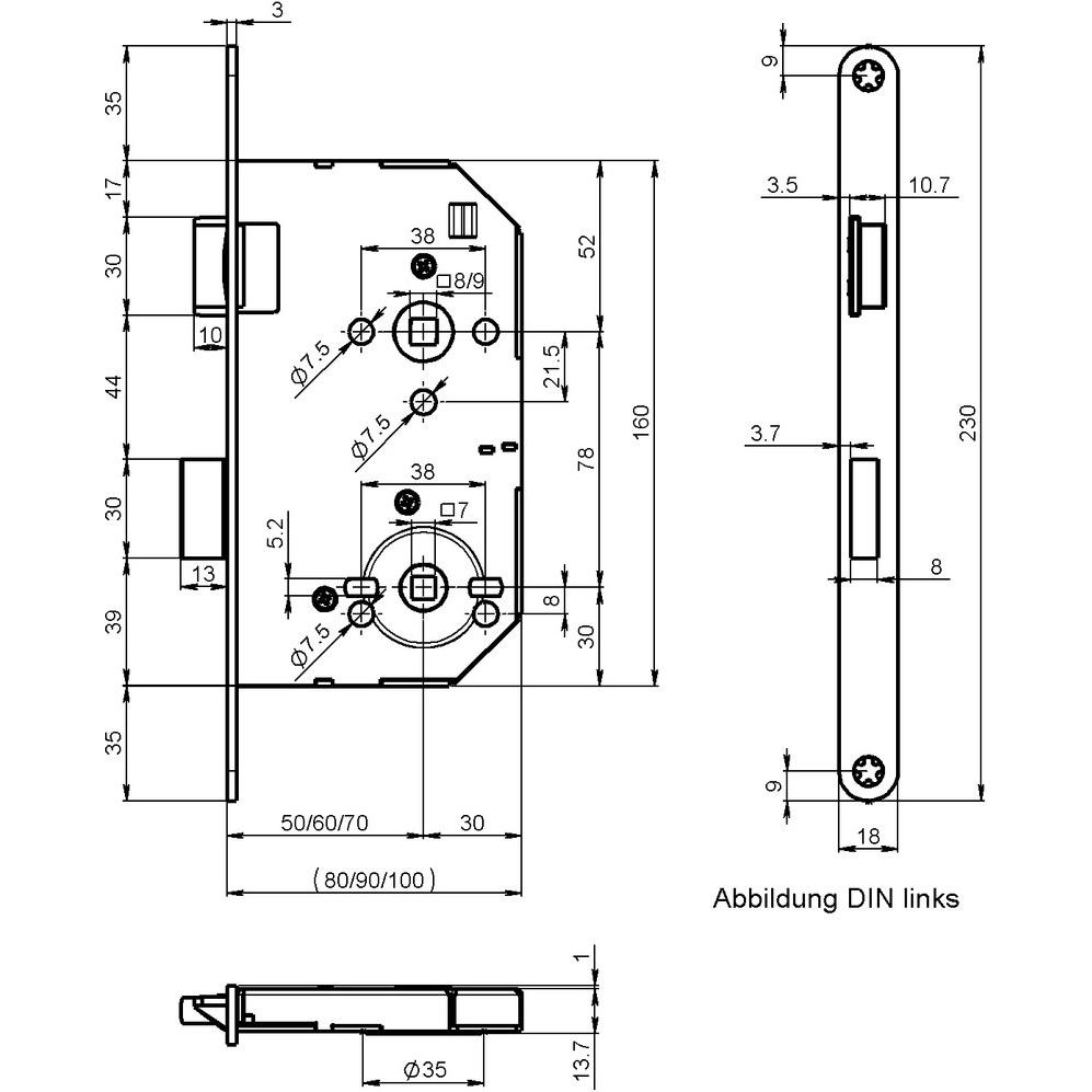 Thumbnail - Schänis, Türschloss + Schliesszylinder, Einsteckschlösser 1260 VARIO (Einsteckschloss)