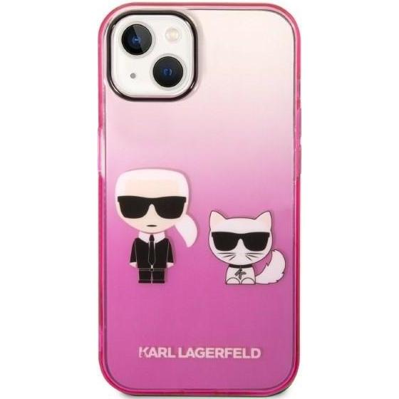 Thumbnail - Karl Lagerfeld KLHCP14STGKCP iPhone 14 6,1" hardcase ró?owy/pink Gradient Ikonik Karl & Choupette (Apple iPhone 14), Sma...