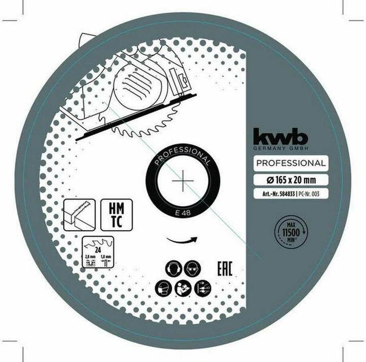 Produktbild kwb 584833 Kreissägeblatt 165 x 16mm 1St.