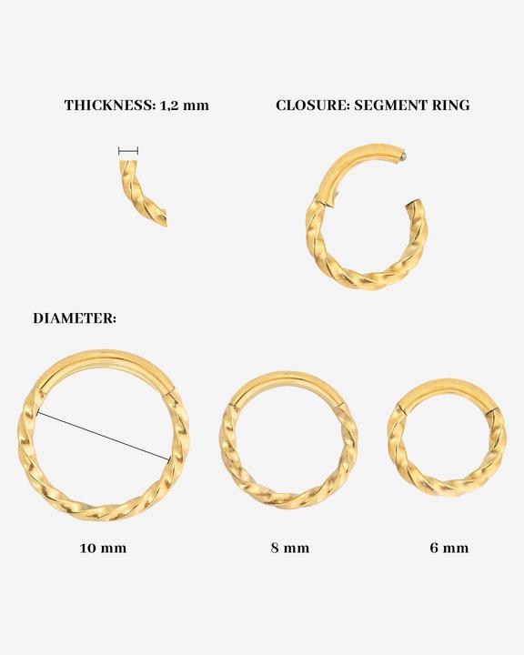 Produktbild Luamaya Twisted Click Ring - Small (316L Edelstahl)