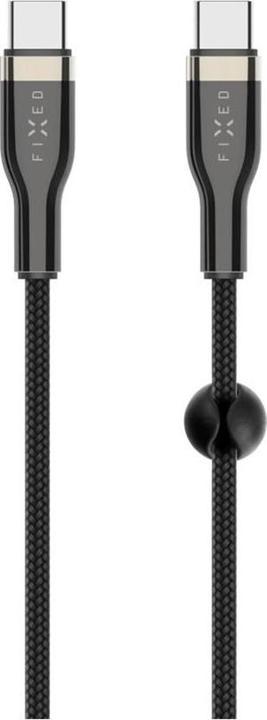Actual product image Fixed Braided Cable USB-C/USB-C, 1,2m, 100W, black (1.20 m, USB 2.0, 100 W)