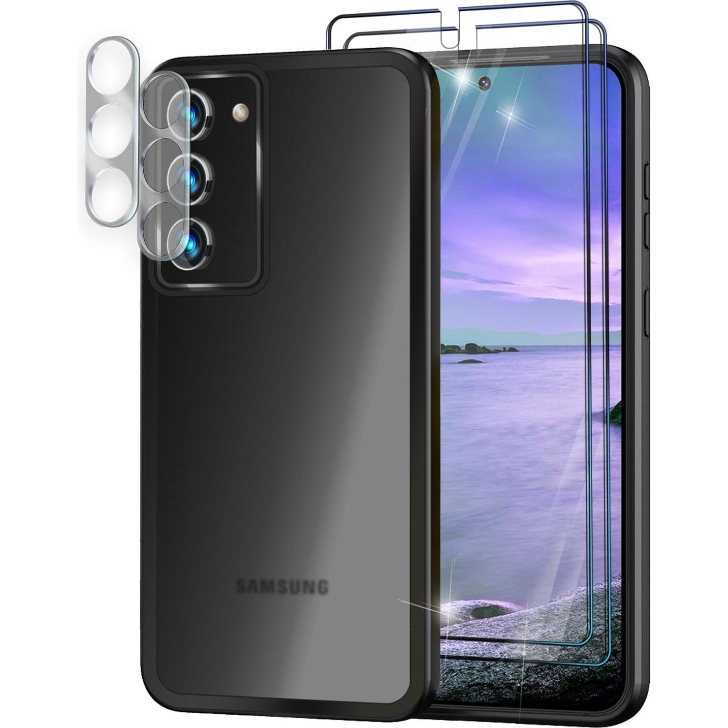 Thumbnail - Nalia Hybrid Hülle Semi-Transparent mit 2x Display-Schutzglas & 2x Kamera-Glas (Samsung Galaxy S23+), Smartphone Hülle, ...