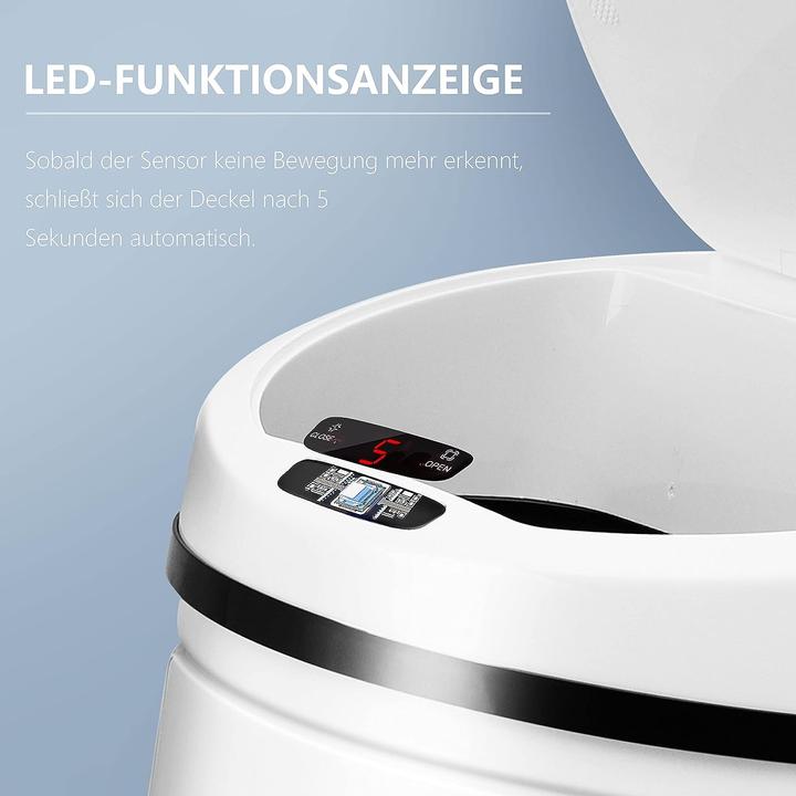 Actual product image Ribelli Stainless Steel Sensor Bin (white, 30 litres) (30 l)