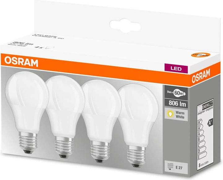 Actual product image Osram Led Base Classic A (E27, 9 W, 806 lm, 4 x, F)