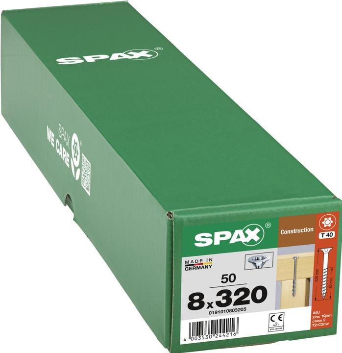 Actual product image Spax Countersunk screw WIROX partial thread T-Star Plus Ø 8.0 x 320 mm (50 pieces) (50 Screws per piece)