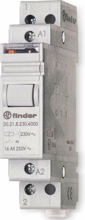 Finder Stromst.Sch.230VAC 20.21.8.230.4000 Serie 20 für DIN-Schiene 1S 16A 20.21.8.230.4000 (202182304000)