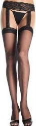Produktbild Leg Avenue Kousen met kanten jarretelgordel Zwart (L, M, S)