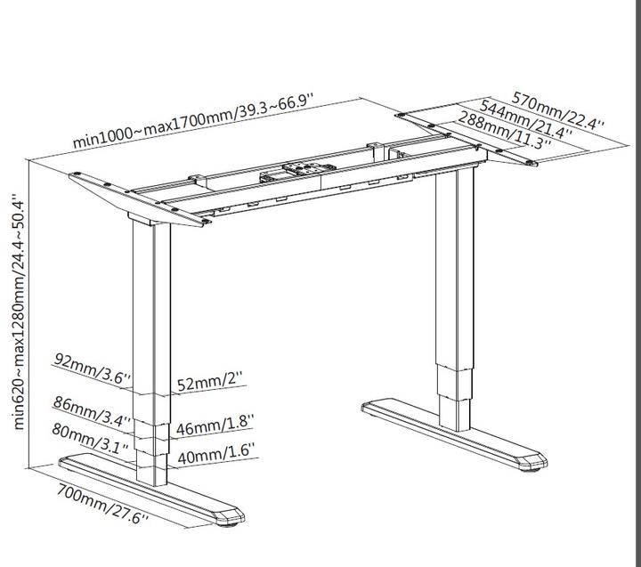 Actual product image equip Ergo electric sit-stand table frame
