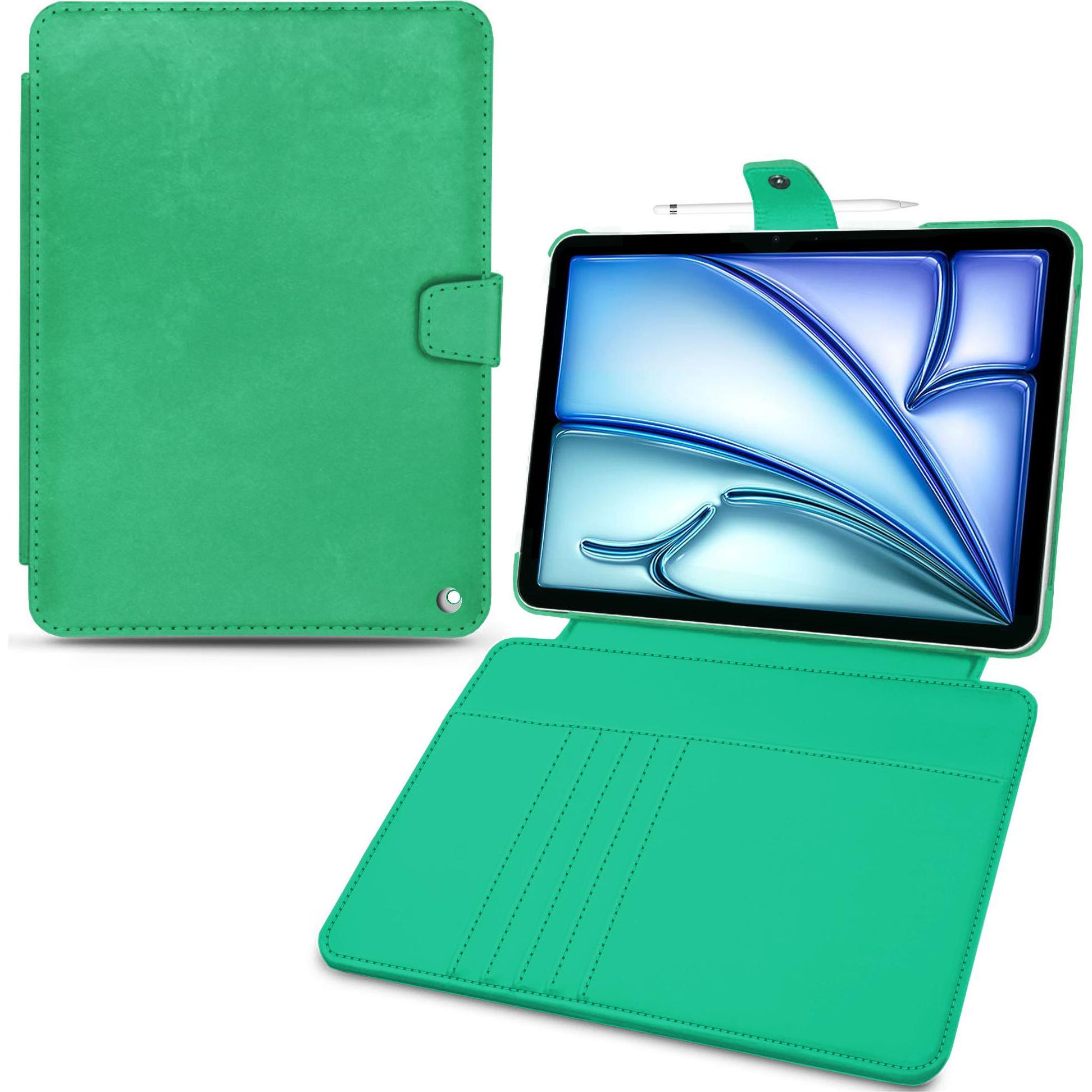 Noreve Lederschutzhülle Wallet (iPad Air 2020 (4. Gen), iPad Air 2022 (5. Gen)), Tablet Hülle, Grün